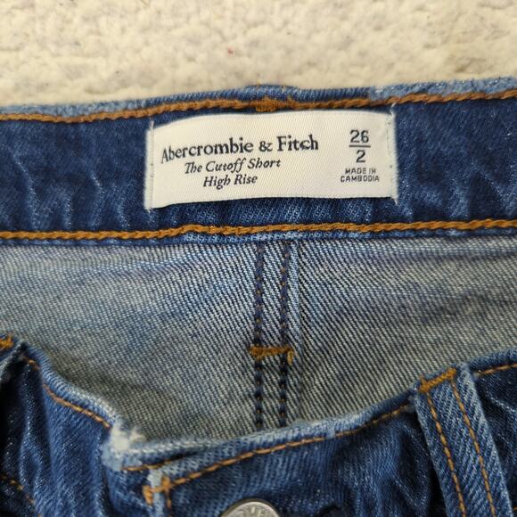 Abercrombie & Fitch The Cut-off Short High-rise Denim Jean Shorts Women's 26 - Picture 3 of 4